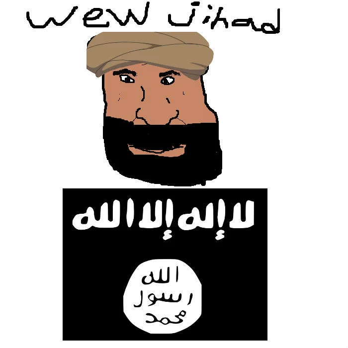 A Pepe the Frog variant styled in the crude 'wew lad' art style popular on 4chan.