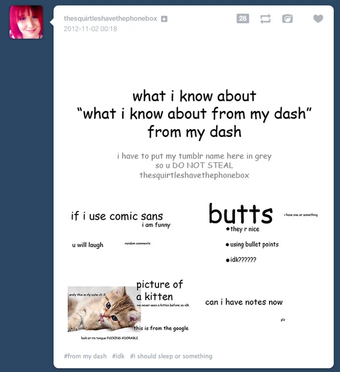 A self-referential take on the meme format, documenting its common tropes and conventions.
