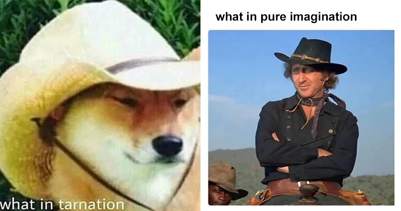 Shiba Inu and man side-by-side mashup.