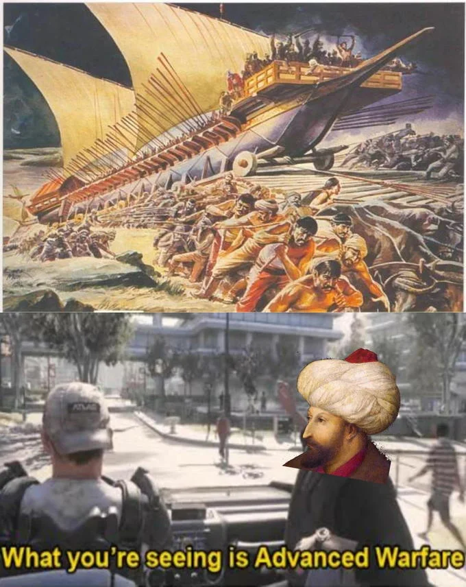 Historical military paintings as modern advanced warfare.