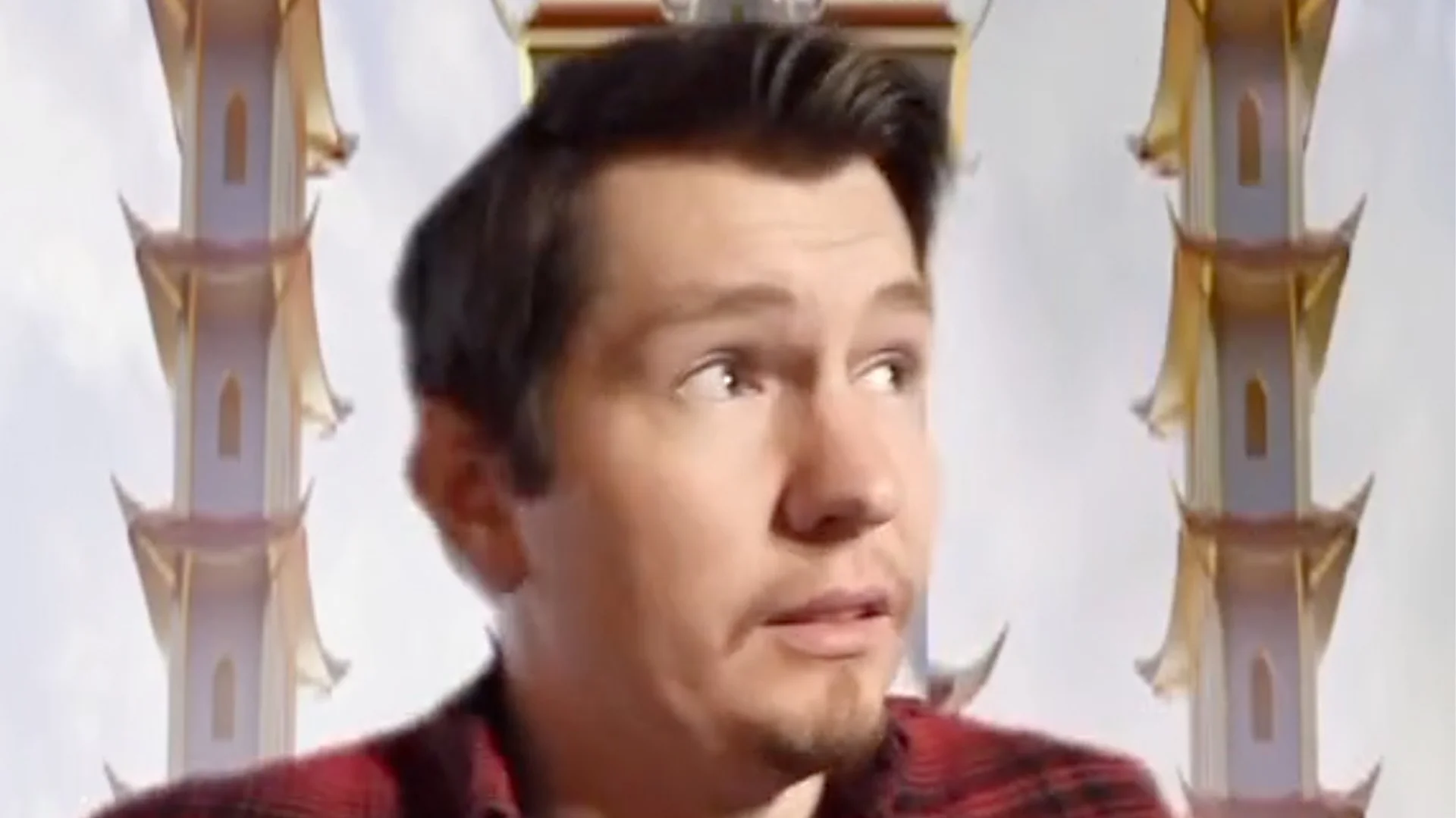 The core image of the 'When You Get to Heaven But It's Chinese' meme, cropped from the original TikTok video.
