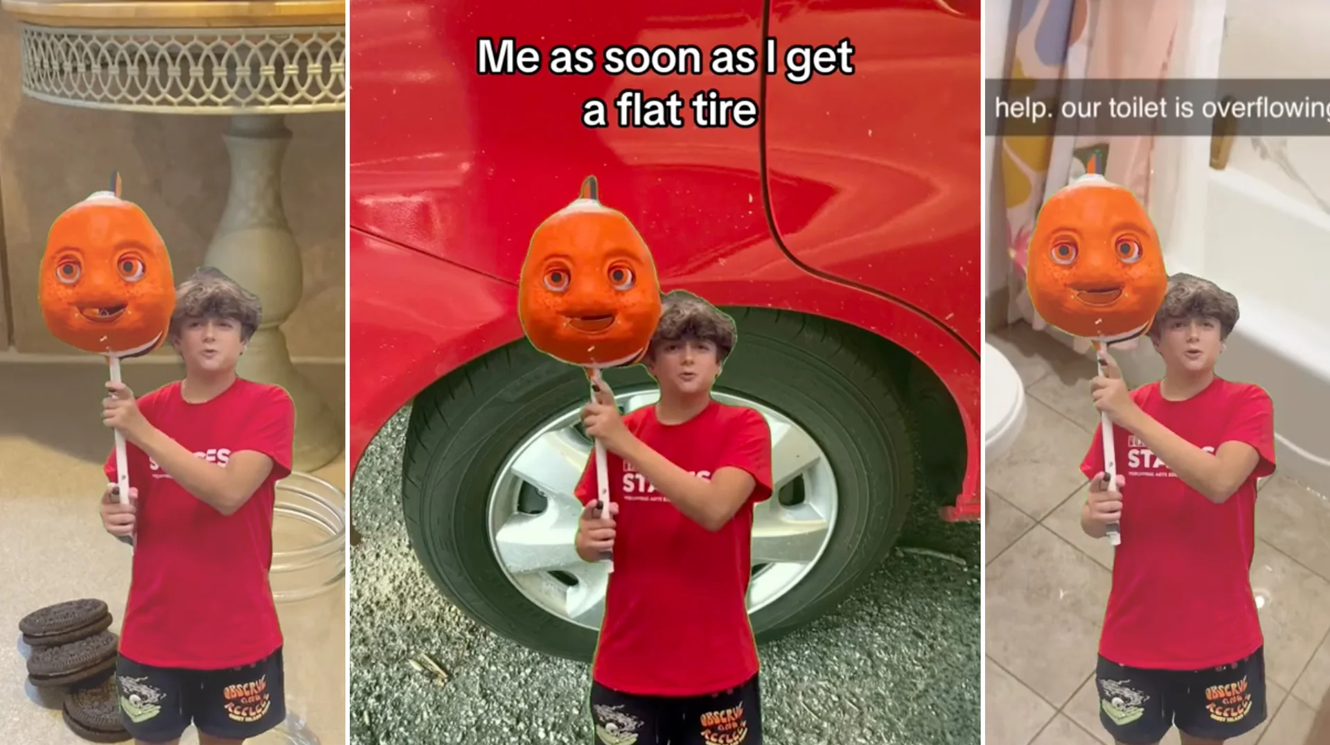 The 'Where's My Dad? I'm All Alone' TikTok meme template showing various scenarios where someone comedically calls for their father's assistance.