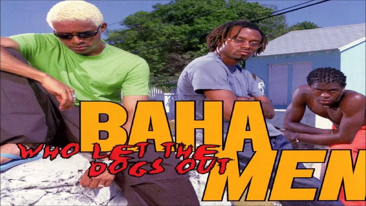 The Baha Men, the Bahamian group behind the 2000 hit song 'Who Let the Dogs Out,' which became the viral refrain and basis of the enduring meme.