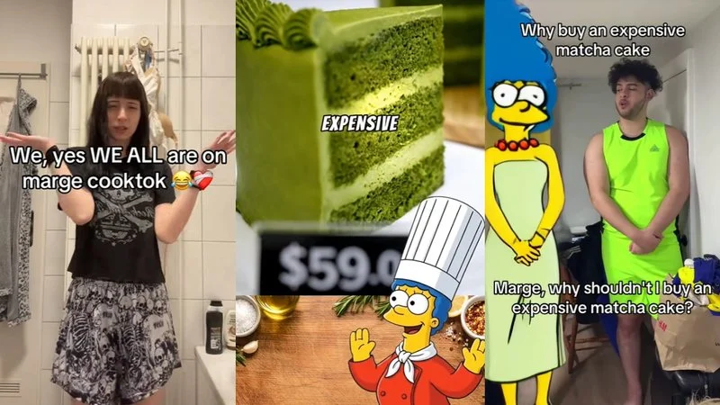 Viral matcha cake TikTok trend compilation.