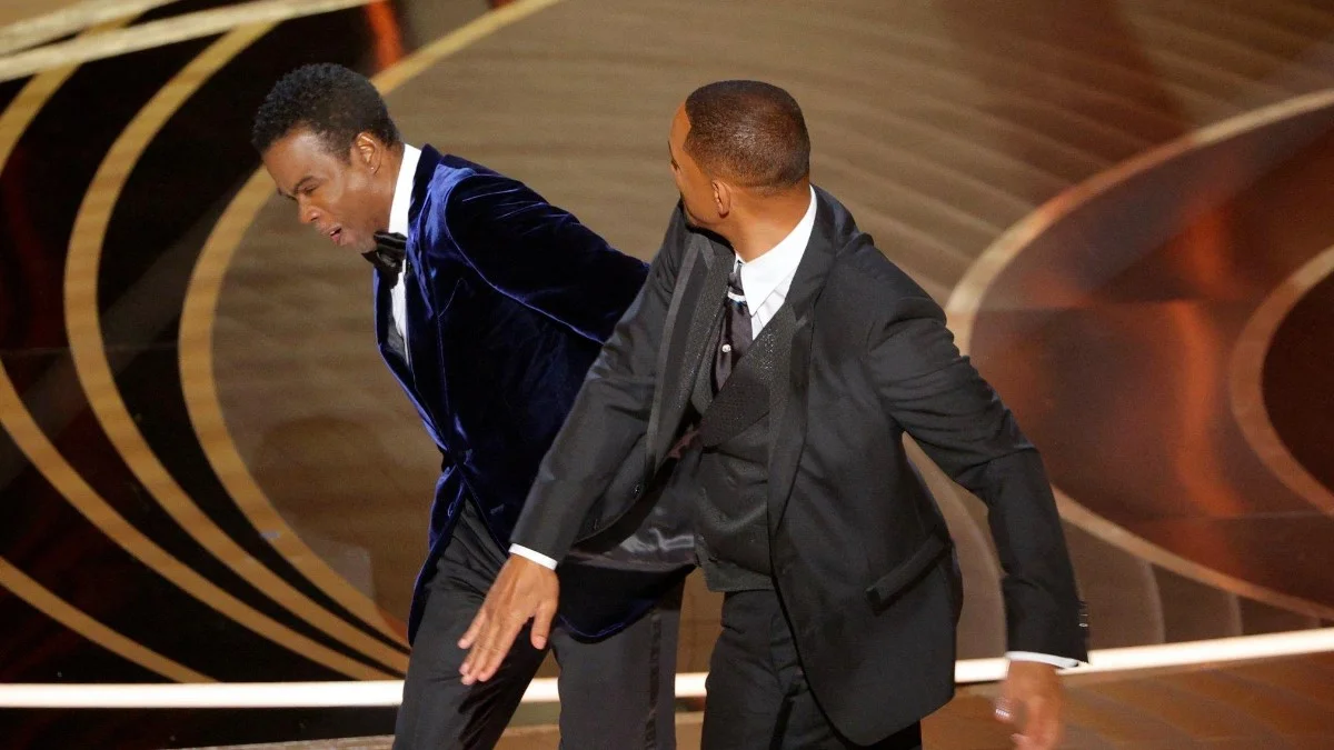 The iconic Oscars slap moment.