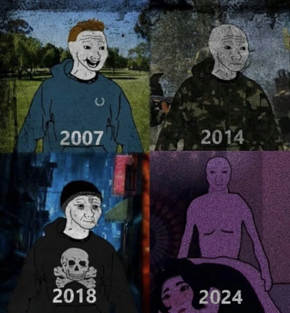 Wojak evolution across internet eras.