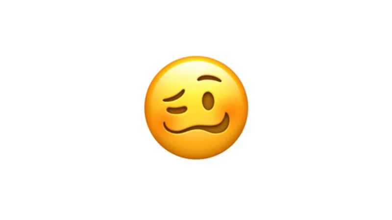 The Apple iOS rendering of the Woozy Face emoji, introduced in iOS 12.1 in 2018.