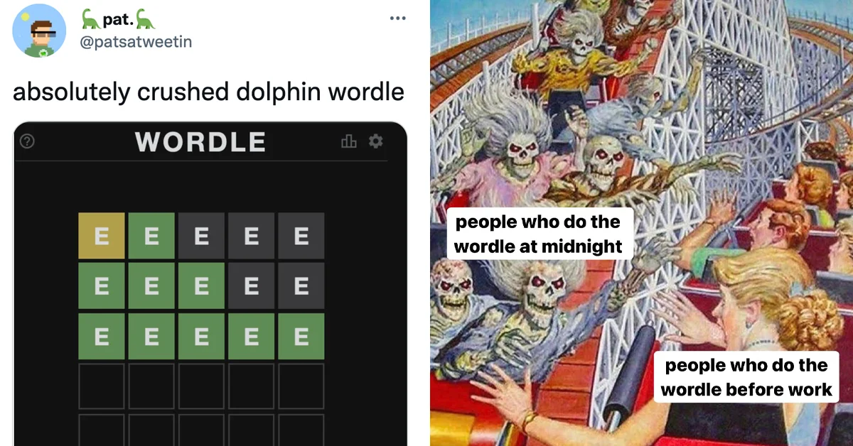 When you play Wordle comparison meme.