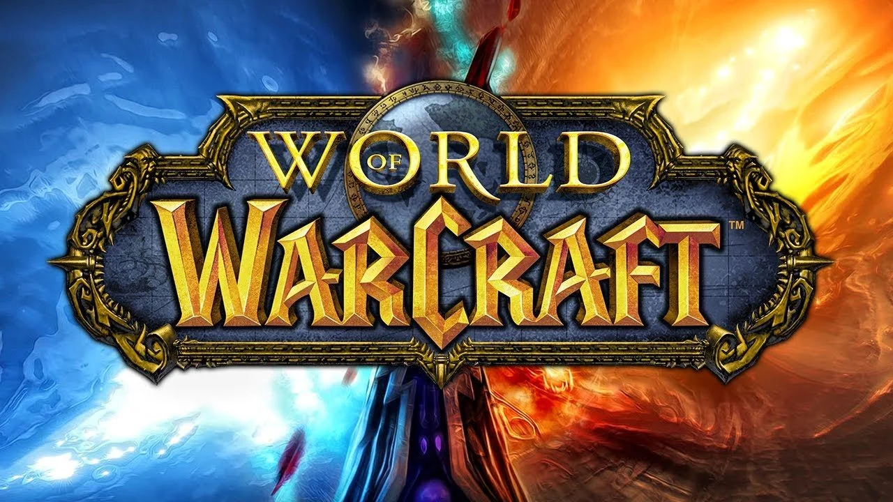 The World of Warcraft title logo, the iconic branding of Blizzard Entertainment's long-running MMORPG.