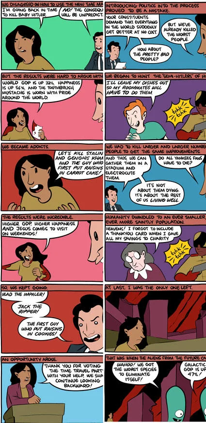 Absurdist comic exploring the thought experiment.