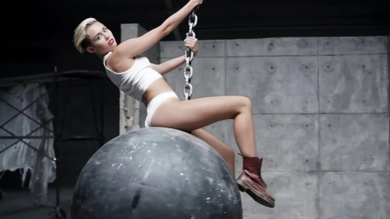 The iconic Wrecking Ball meme image.