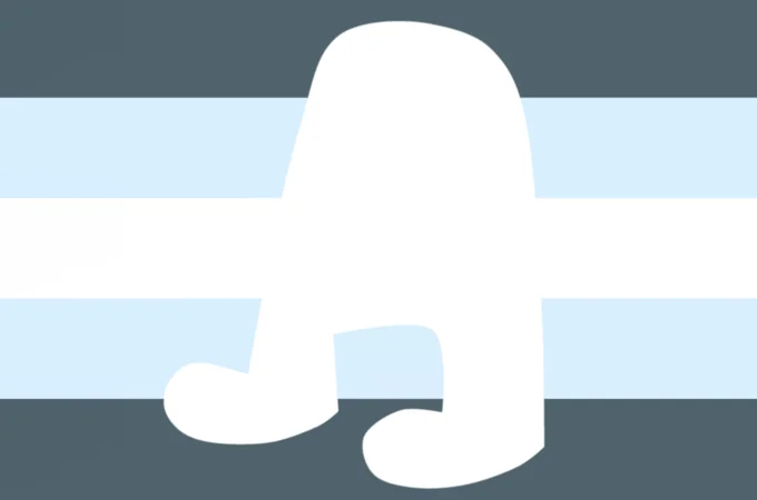 A Fall Guys-themed xenogender flag, illustrating the trend of coining genders tied to video game characters.