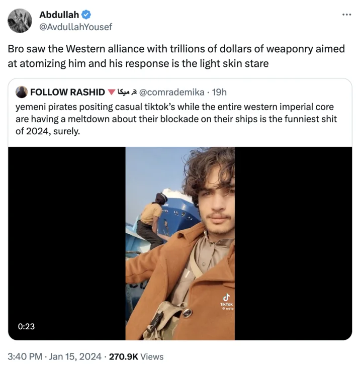 The viral video garnered hundreds of thousands of views and sparked commentary on the geopolitical irony.