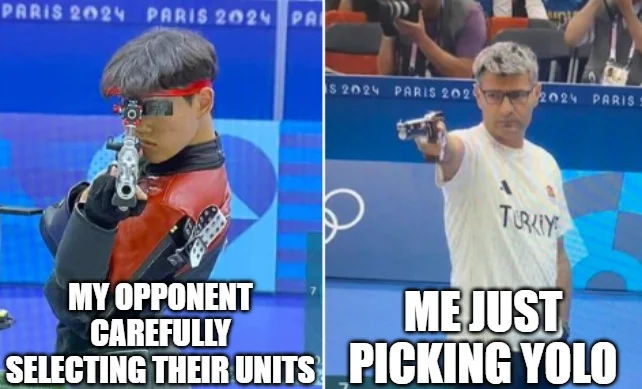 Olympics meme YOLO gaming strategy.