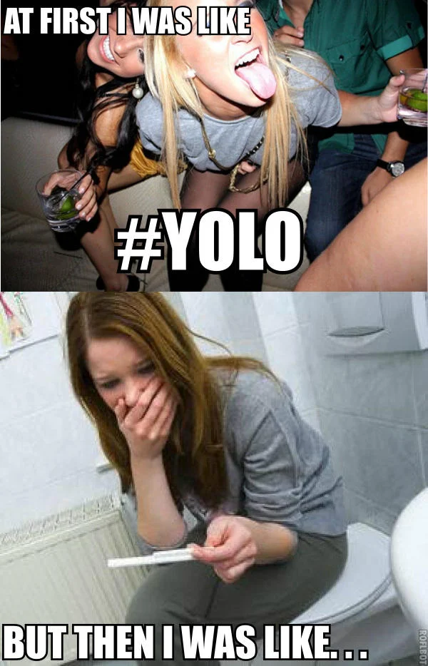 Reckless YOLO behavior depiction.