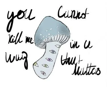 Casual hand-drawn mushroom illustration.