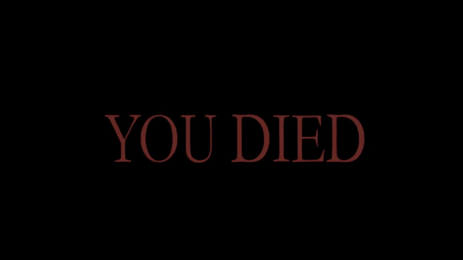 The original 'YOU DIED' death screen from Dark Souls, the source of the widely used meme format.