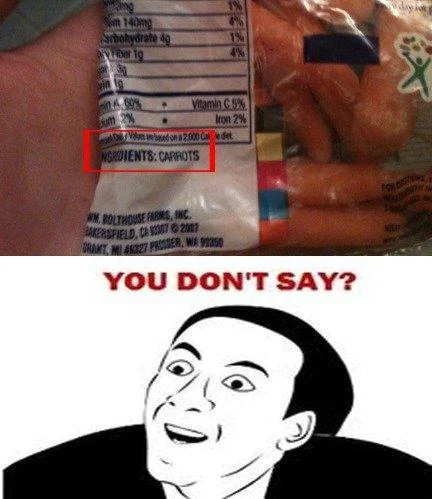 Obvious product ingredients sarcasm.