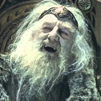 The source still of a possessed King Theoden from The Lord of the Rings, the cropped icon associated with the 'You Have No Power Here' meme.