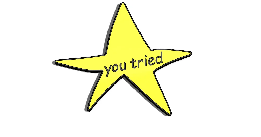The iconic You Tried gold star
