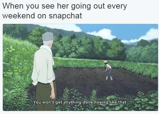 Snapchat lifestyle sharing meme.