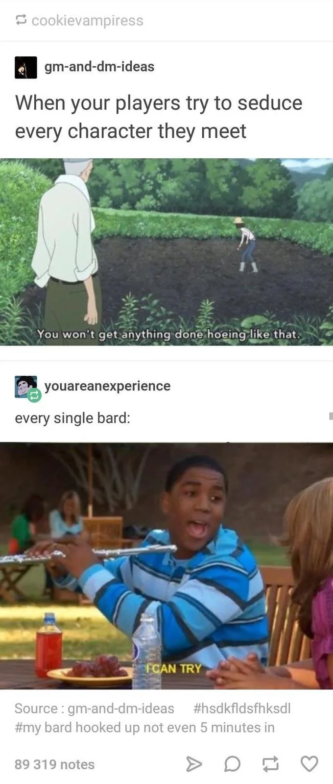 Tumblr post with Wolf Children meme.