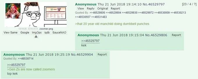 Early Zoomer labeling thread.